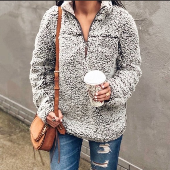 Thread & Supply Wubby Fleece Jersey lined Quarter Zip Pullover - Picture 1 of 8